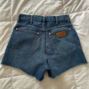 Blue wrangler high waisted shorts